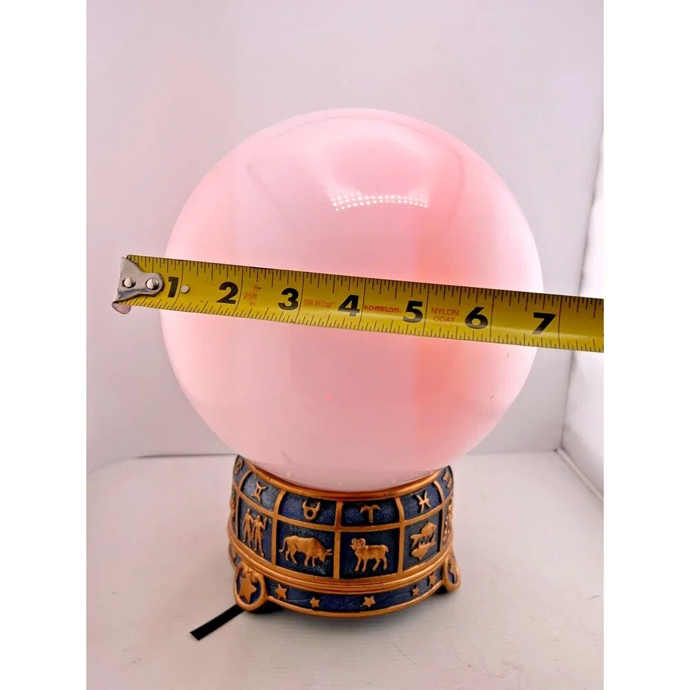 Spirit Tarot Light Up Crystal Ball Lamp Zodiac Astrology Celestial Halloween EUC